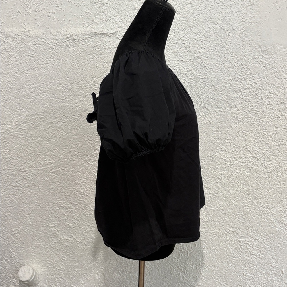 Black Puff Sleeve Blouse Size X-Large - Picture 6 of 7